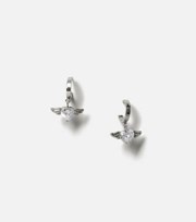 Freedom Jewellery Freedom Silver Cubic Zirconia Heart Hoop Earrings